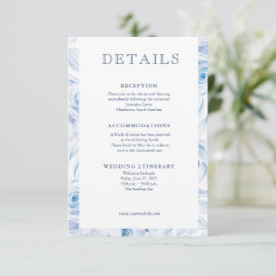 Romantic Chic Classic Blue Floral Enclosure Cards