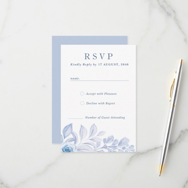 Romantic Chic Classic Floral RSVP Response Cards (Front/Back In Situ)