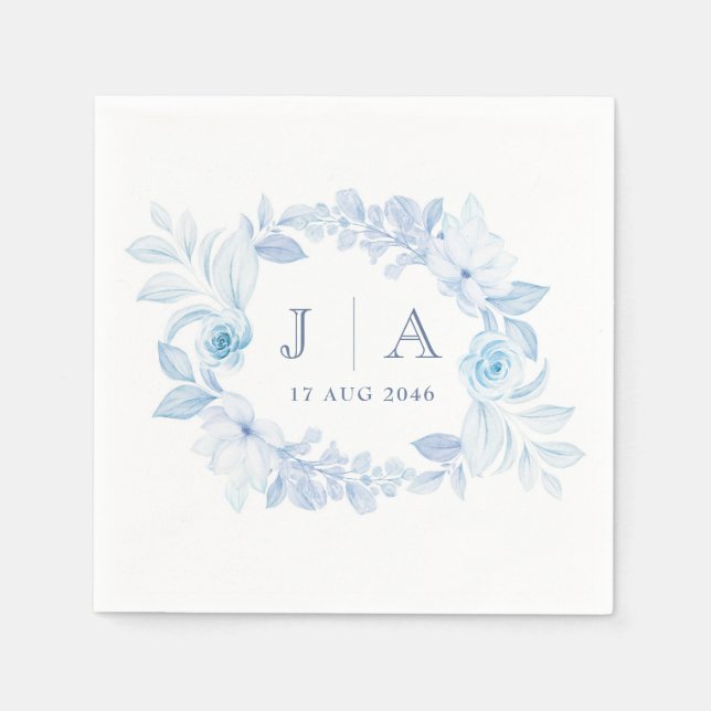 Romantic Chic Classic Floral Wedding Napkin (Front)
