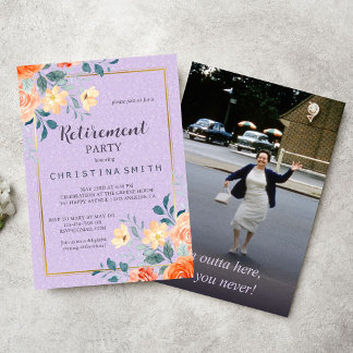 Romantic Chic Floral Watercolor Retirement Party Invitation