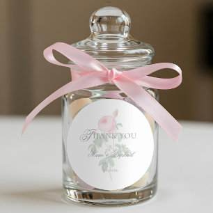 Romantic Chic French Rose Botanical Wedding Classic Round Sticker