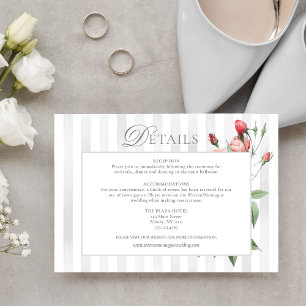 Romantic Chic French Rose Botanical Wedding Enclosure Card