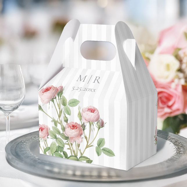 Romantic Chic French Rose Botanical Wedding Favour Box (Creator Uploaded)