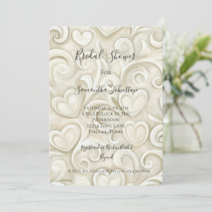 Romantic Chic Heart Swirls Bridal Shower Invitation