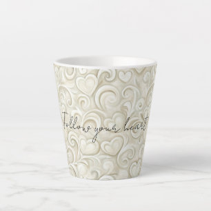 Romantic Chic Heart Swirls  Latte Mug