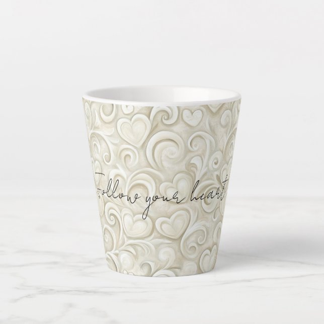 Romantic Chic Heart Swirls  Latte Mug (Front)