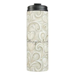 Romantic Chic Heart Swirls  Thermal Tumbler