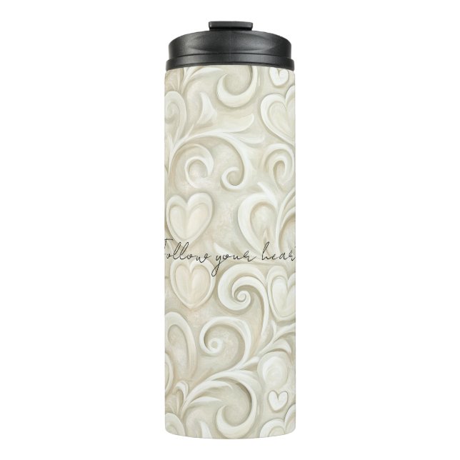 Romantic Chic Heart Swirls  Thermal Tumbler (Front)