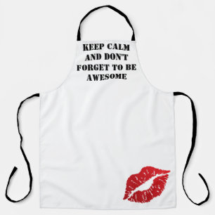 Romantic chic luxe red lips apron