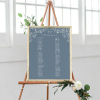 Romantic Chinoiserie Antique Blue Seating Chart
