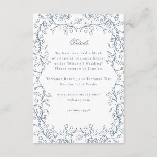 Romantic Chinoiserie Antique French Blue Wedding Enclosure Card