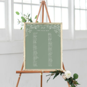 Romantic Chinoiserie Antique Sage Seating Chart