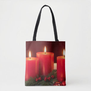 Romantic Christmas Candles Tote Bag