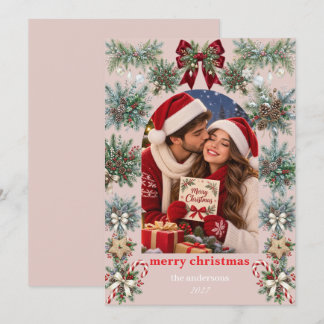 Romantic Christmas Couple Photo Card