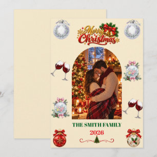 Romantic Christmas Photo Card Merry Christmas