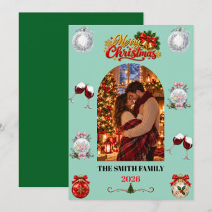Romantic Christmas Photo Card Merry Christmas