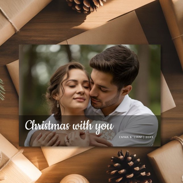 Romantic Christmas With Love Photo Card (Creator Uploaded)
