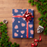 Romantic Christmas  Wrapping Paper<br><div class="desc">A Romantic Heart Shaped Peppermint Candy Wrapping Paper For Christmas Designed On Blue</div>