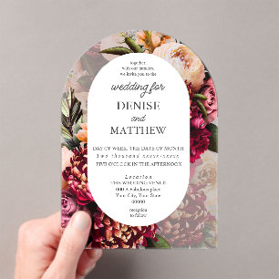 Romantic Chrysanthemum Acrylic Invitations