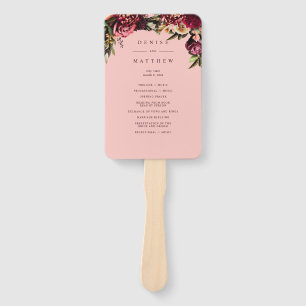Romantic Chrysanthemum on Gossamer Pink Hand Fan