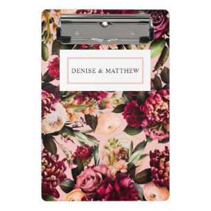Romantic Chrysanthemum on Gossamer Pink Mini Clipboard