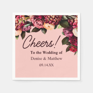Romantic Chrysanthemum on Gossamer Pink Napkin