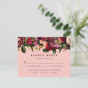 Romantic Chrysanthemum on Gossamer Pink Postcard