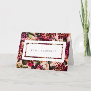 Romantic Chrysanthemum on Gossamer Pink Thank You Card