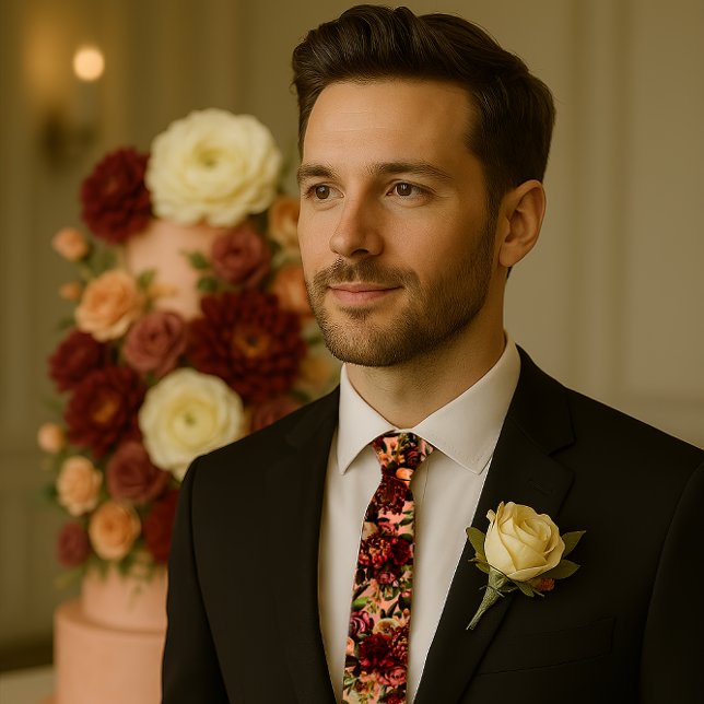 Romantic Chrysanthemum on Gossamer Pink Tie (Creator Uploaded)