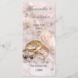 Romantic church wedding program programme