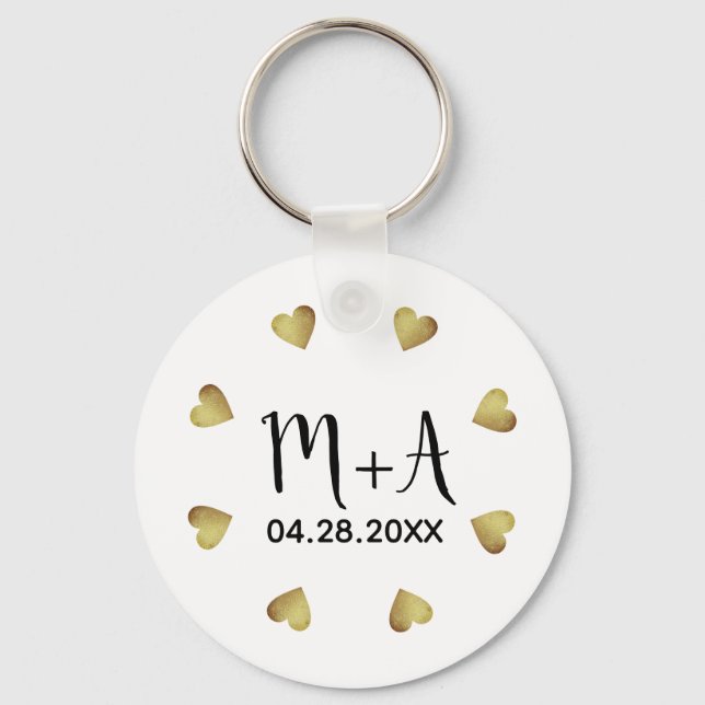 romantic circle of small hearts of love wed  key ring (Front)