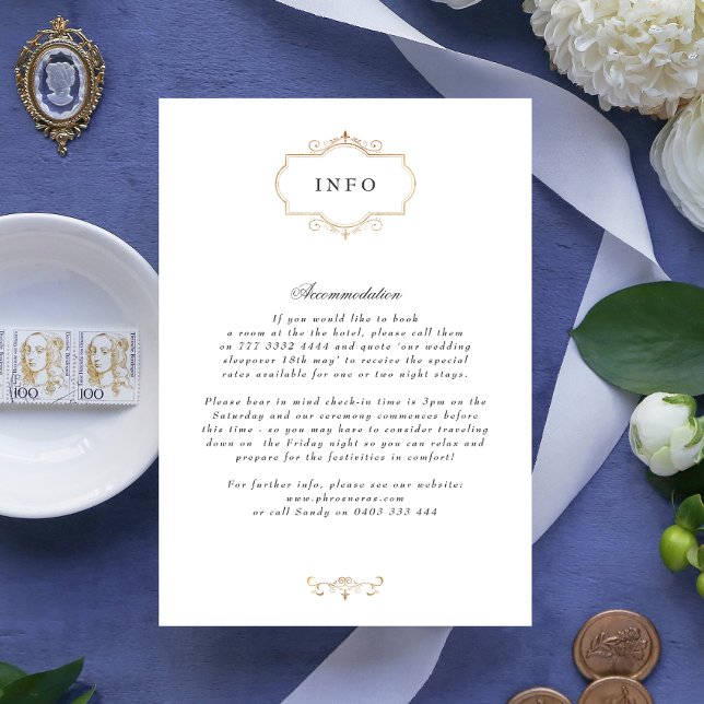romantic classic gold monogram wedding enclosure card (Creator Uploaded)