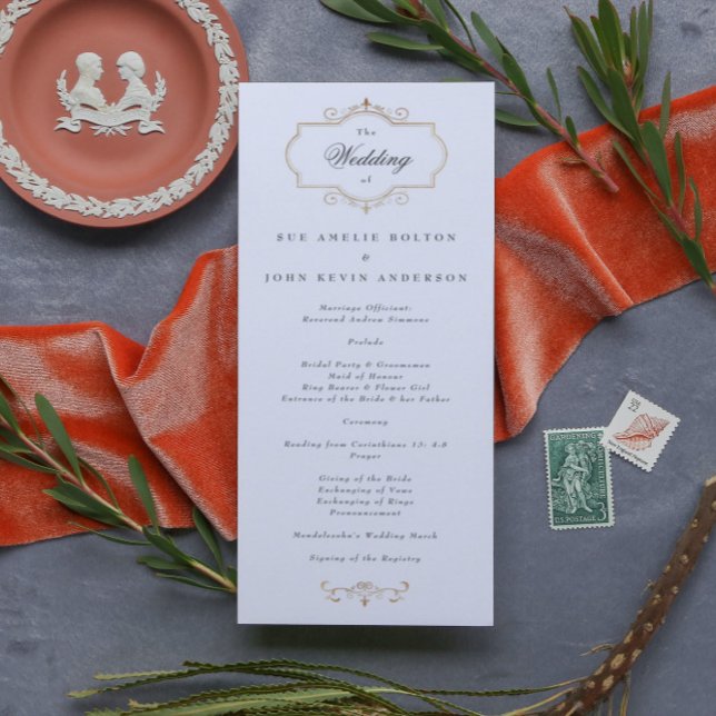 romantic classic gold monogram wedding programme (Creator Uploaded)