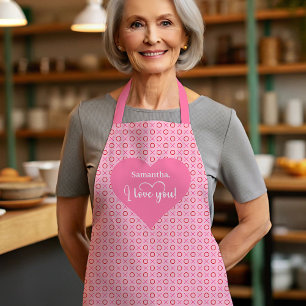 Romantic Classic Love Hearts Pattern Personalized Apron