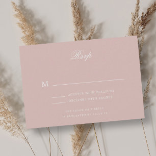 Romantic Classic Wedding RSVP Blush Burgundy  Card