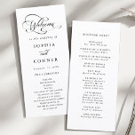 Romantic Classy Calligraphy Wedding Ceremony Programme<br><div class="desc">This black and white wedding ceremony program features elegant,  romantic swirly calligraphy lettering with a formal script. For more advanced customisation of this design,  please click the BLUE DESIGN TOOL BUTTON above!</div>