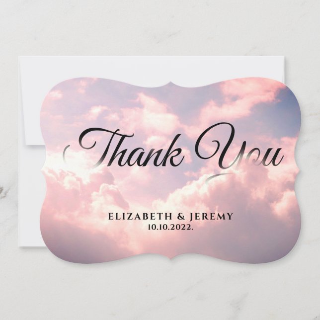 Romantic clouds Thank you card  (Front)