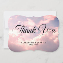 Romantic clouds Thank you card 