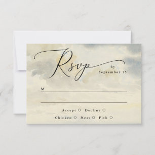 Romantic Cloudscape. Countryside Landscape Wedding RSVP Card
