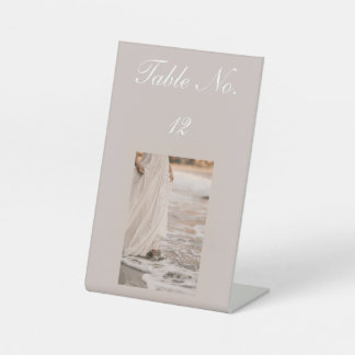 Romantic Coastal Beach Wedding Table Number Pedestal Sign