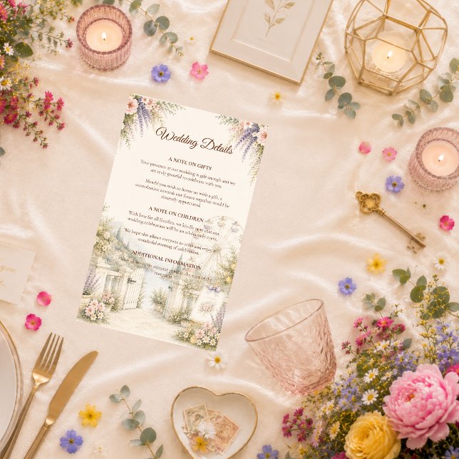 Romantic Coastal Garden Wedding Enclosure Card (Creator Uploaded)