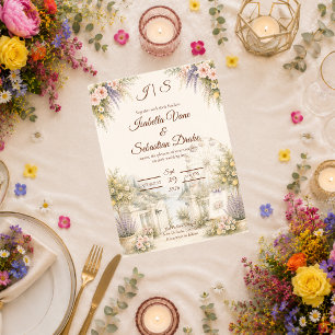 Romantic Coastal Garden Wedding Invitation