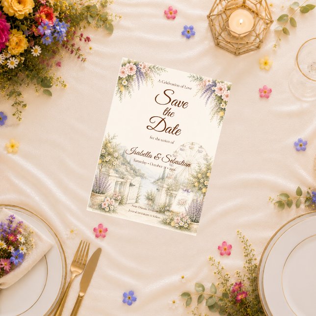 Romantic Coastal Garden Wedding Save The Date (Creator Uploaded)