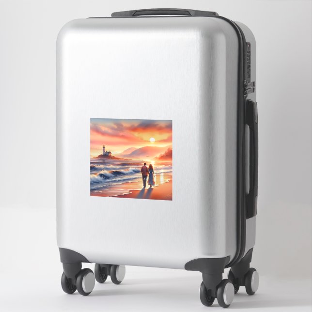 Romantic Coastal Sunset Lighthouse Walk (Suitcase)
