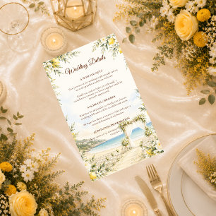 Romantic Coastal Wedding Enclosure Card