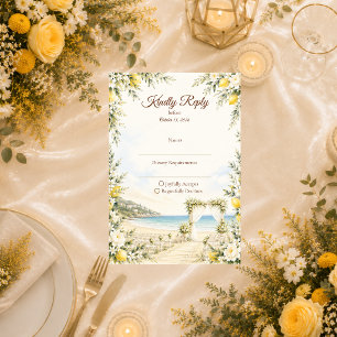 Romantic Coastal Wedding RSVP Card