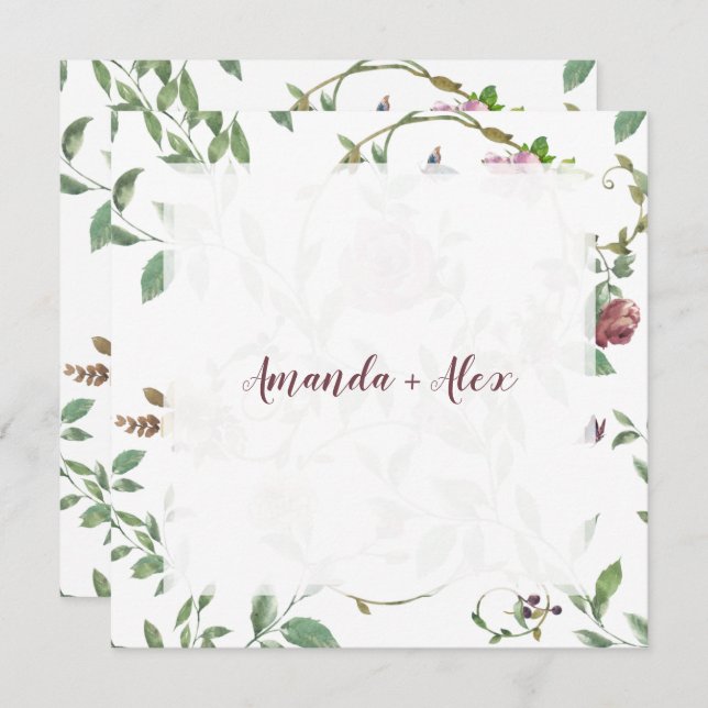 Romantic Colourful & Cheerful Floral Design Invitation (Front/Back)