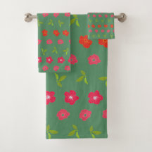 Romantic Colourful Chic Floral Pattern Bath Towel