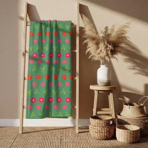 Romantic Colourful Chic Floral Pattern Bath Towel