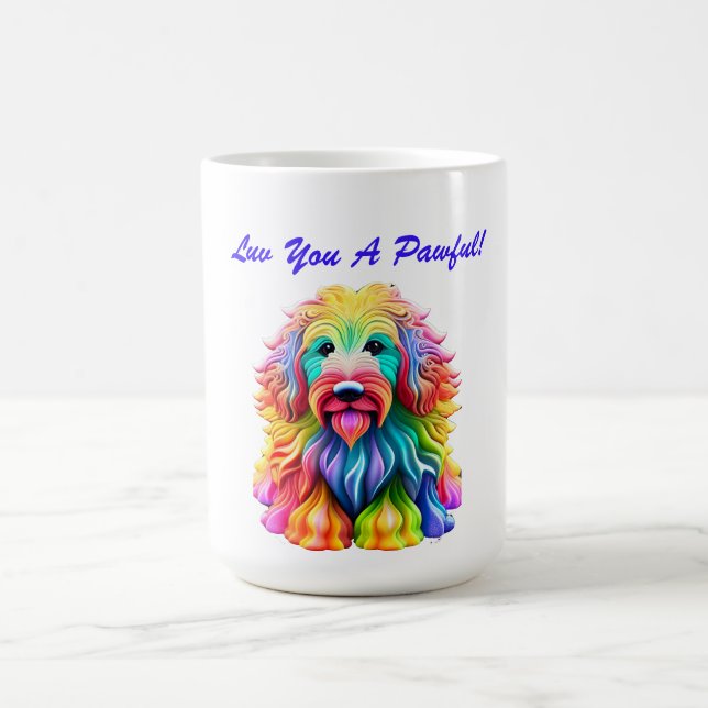 Romantic Colourful Dog Lover Coffee Mug (Center)